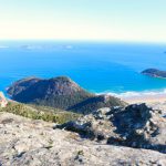 Hiking View Australia - a view of a beach from a rocky outcropping
