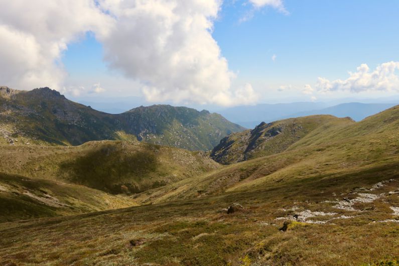 Australian Alps - a view of a mountain range from a distance