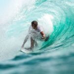 Surf - time lapse photography surfer in wave water