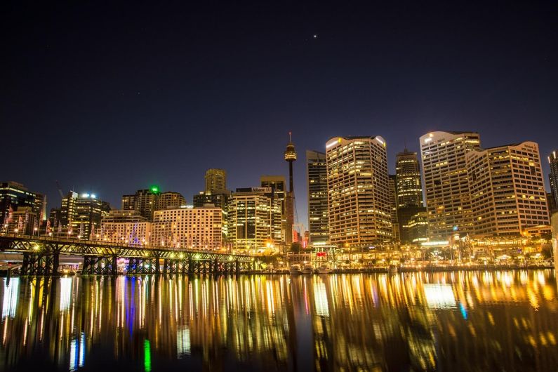 Waterfront Australia - cityscape, illuminated, darling harbour